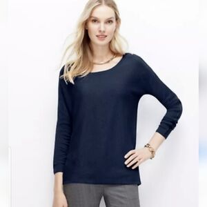 100% Silk J. Crew Navy Blue Top